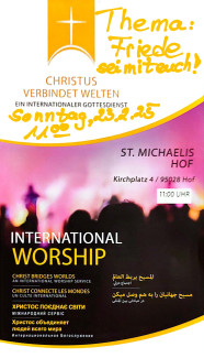 Plakat zum Internationalen Gottesdienst am 25.2.2025