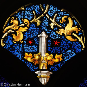 Buntglasfenster der St. Michaeliskirche Detailaufnahme